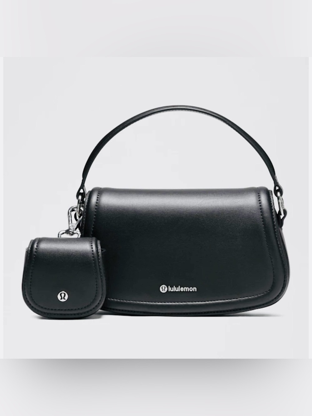 lululemon athletica Black Leather Cactus Crossbody Bag with Coin Pouch NWT